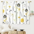 thumbnail image 2 of Boho Yellow Flower Kitchen Curtains Floral Plant Wildflower Bathroom Curtains Window Treatment Drapes Tier Plant Botanical Cafe Small Bedroom Short French Door Curtains 2 Panels 28x40 Inch, 2 of 8