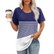 thumbnail image 4 of Camisetas de Manga Corta para Mujeres Moda Impresa Cuello Redondo Camiseta, Lentejuelas Detalle para Primavera Verano Casual Y Fiesta, 4 of 9