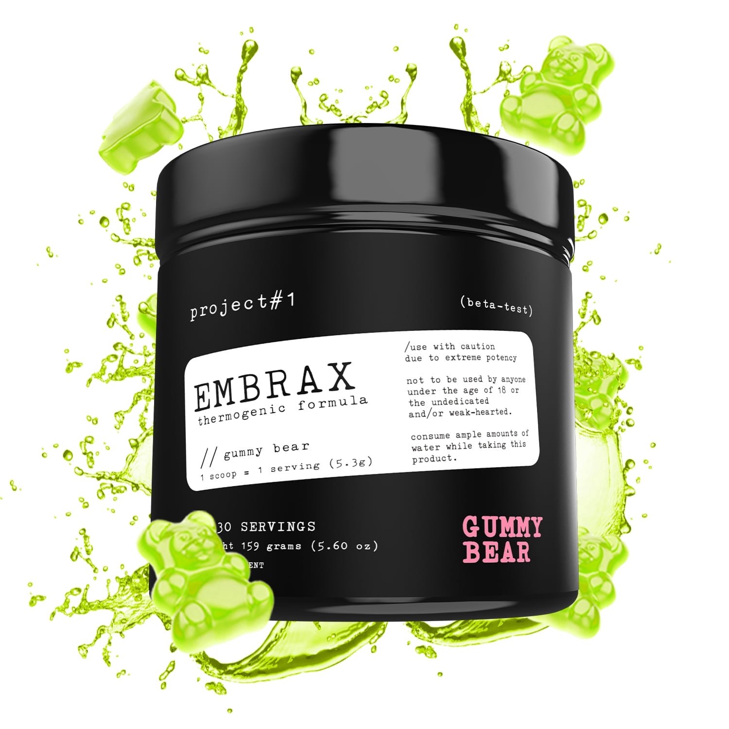 Project 1 Nutrition Embrax Weight Loss Gummy Bear 1 Count 30 Servings