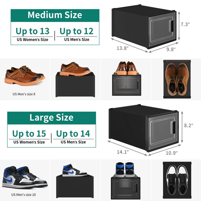 YITAHOME Shoe Storage Organizer, Foldable Shoe Box with Doors, 2-16 Grid  Stackable Transparent Shoe Cabinet Installation-Free for Hallway, Living