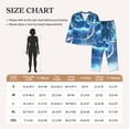 thumbnail image 4 of Pajama Sets for Women 2 Pcs, Icy Blue Snowy Deer Button Down Long Sleeve Sleepwear Lounge PJ Sets, 4 of 6