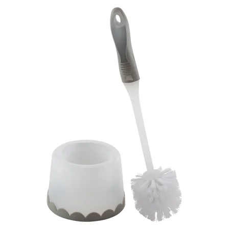Deluxe Toilet Bowl Brush And Stand In Gray