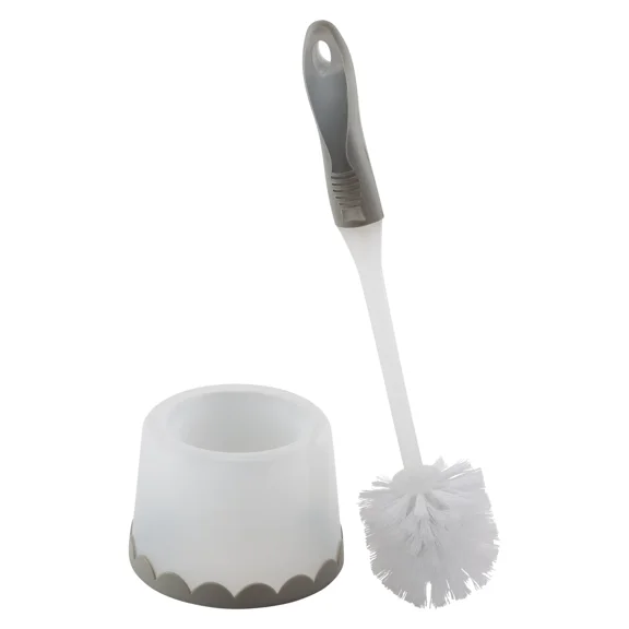 Deluxe Toilet Bowl Brush And Stand In Gray