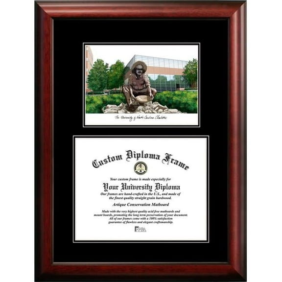 Campus Images NC993D-1411 11 x 14 in. University of North Carolina, Charlotte Diplomate Diploma Satin Mahogany Frame
