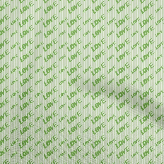 oneOone Polyester Spandex Green Fabric Writing Font Fabric For Sewing Printed Craft Fabric By The Yard 56 Inch Wide
