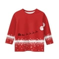 thumbnail image 4 of Long Sleeve Crew Neck Pullover Top for Girls with Glitter Bow and Snowflake Print for Holiday and Casual Wear, 4 of 4