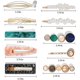 thumbnail image 4 of 20 pinzas para el cabello hechas a mano con perlas y resina acrílica en forma de mármol y diamantes de imitación geométricos, elegantes accesorios para el cabello dorados, regalos para mujeres y niñas Rojo Verde, 4 of 5