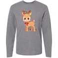 thumbnail image 3 of Inktastic Cute Christmas Reindeer with Christmas Lights Long Sleeve T-Shirt, 3 of 5
