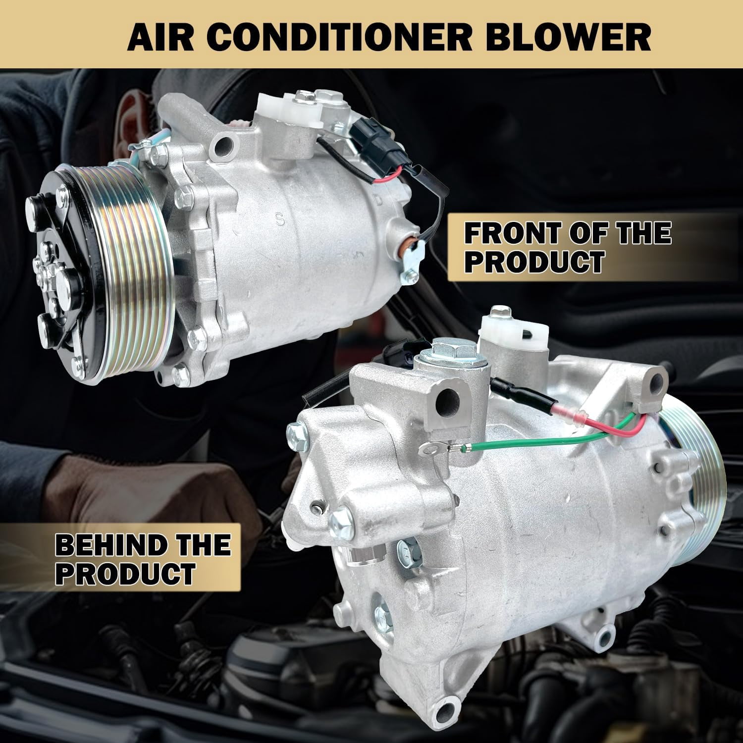 AC Compressor with A/C Clutch for Honda Civic 2.4L (2012-2015), CR-V 2.4L (2007-2014) & Acura RDX 2.3L (2007-2012) | CO4920AC, Replaces 38810RWCA01 | 106MM 7PK
