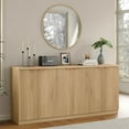 thumbnail image 3 of 70" Large Buffet Sideboard Cabinet, Fluted Sideboard Buffet Cabinet 6 Doors, Buffet Table Coffee Bar Wine Bar Storage Cabinet for Dining Room, Living Room, 3 of 8