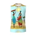 thumbnail image 6 of Lsque African Women Print Men's Cotton Blend Sleeveless Muscle Shirts (S-3XL)- Moisture Wicking, Odor Protection, UPF 30+,Small, 6 of 8