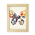 thumbnail image 1 of Orange & amp; mariposa azul con estampado de flores Graffiti Escritorio de madera Arte Pintura 6x8 pulgadas marco de foto foto, 1 of 4