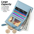 thumbnail image 2 of Women'S Wallet, Faux Leather, Baby Blue, Water Resistant, 5 Card Slots, 1 Cash Slot, 1 Id Window, 1 Zipper Coin Pocket, 4.53.71.2 Inch Blue, 2 of 5