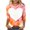 #072-Multicolor, variant on Xuyuer Valentine's Day 3/4 Sleeve Tee - Ladies' 3/4 Sleeve Printed T-Shirt for Romantic Date Nights, Love-Themed Photo Shoots, Unique Heart Pattern Statement Wear & Couples' Matching Style