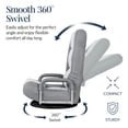 thumbnail image 6 of Best Choice Products 360-Degree Swivel Gaming Floor Chair w/ Armrest Handles, Foldable Adjustable Backrest - Gray/White, 6 of 8