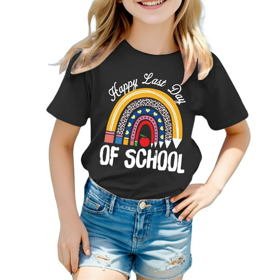 Hiijoy Toddler Girls Graduation T-Shirt Summer Crew Neck Short Sleeve Tshirt Tee, Sizes 3-13