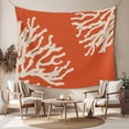 thumbnail image 2 of Coral Orange Tapestry for Bedroom Wall Hanging Tapestry, Coastal White Ocean Marine Nautical Beach Ceiling Backdrop Tapestries Poster Blanket Wall Decor for Teens Room Living Room Dorm 39" x 59", 2 of 8