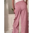 thumbnail image 7 of Niusricy Women Casual Verstile Pants Elastic Waist Trousers Slit Tie-up Plaid Sweatpants Ladies Loose Going Out Pants Bottom Fashion Vintage Cute Clothes Streetwear for Teen Girls Daily, 7 of 7