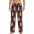 thumbnail image 2 of Kdxio American Football and Fire Flames Print Men's Sleep Pajama Pant Lounge Pants with Pockets, 2 of 8
