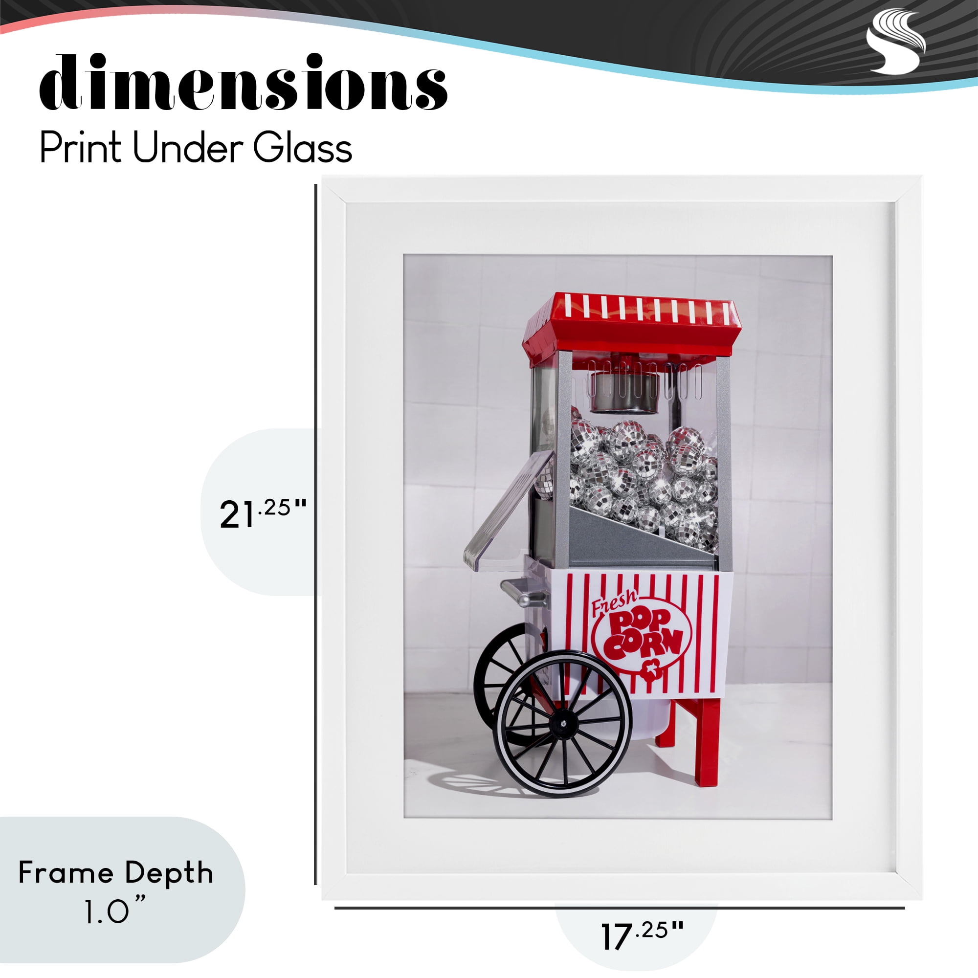 Stupell Industries Fun Disco Popcorn Machine White Framed Print Under Glass, design by LISH Creative