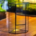 thumbnail image 6 of NCYP Front Opening Glass Terrarium with Door for Succulents, Small Plants - Closed Geometric Container Planter, Indoor Tabletop Wall Corner Landscape Decor, Black, 5" x 5" x 9.8" (Terrarium Only), 6 of 8