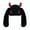 Black, variant on MOMOJIA Plush Knitted Cap With Devil Horn Winter Warm Pullover Hat for Outdoor Activity