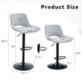 thumbnail image 6 of StnTalk Set of 2 Height Adjustable Swivel Barstools with Back, Gray Linen Fabric Counter Height Chairs, Modern Kitchen Island Chairs for Home Bar, 6 of 8