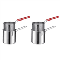 thumbnail image 1 of 2X Stainless Steel Deep Frying Pot Tempura French Fries Fryer with Strainer Chicken Fried Pans Kitchen Cooking Tool, 1 of 5