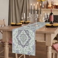 thumbnail image 2 of Table Runners 72 Inches Long Dress Scarves, Green Purple Boho Farmhouse Kitchen/Dining Table Runner, Coffee Tablerunners, Vintage Abstract Art Floral Ethnic Tribe 18x72 Inch, 2 of 9