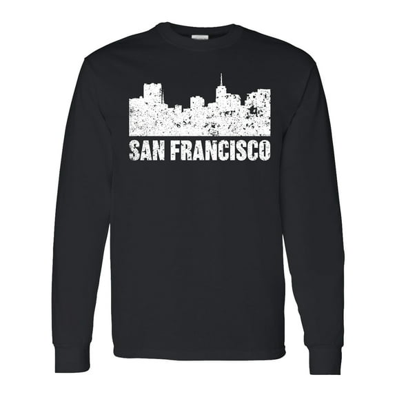 Inktastic San Francisco Skyline with Grunge Long Sleeve T-Shirt