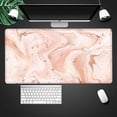 thumbnail image 6 of Large Mouse Pad 31.4 x 15.7inches 3mm XXL Extended Gaming Mouse Pad Mat with Non-Slip Base Stitched Mousepad for Computer,Office,Keyboard and Laptop-Pink Gold Marble，Waterproof Desk Mat, 6 of 6