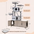 thumbnail image 6 of Double Litter Box Enclosure with  Tree, Modern All-in-One Furniture, 6 of 8