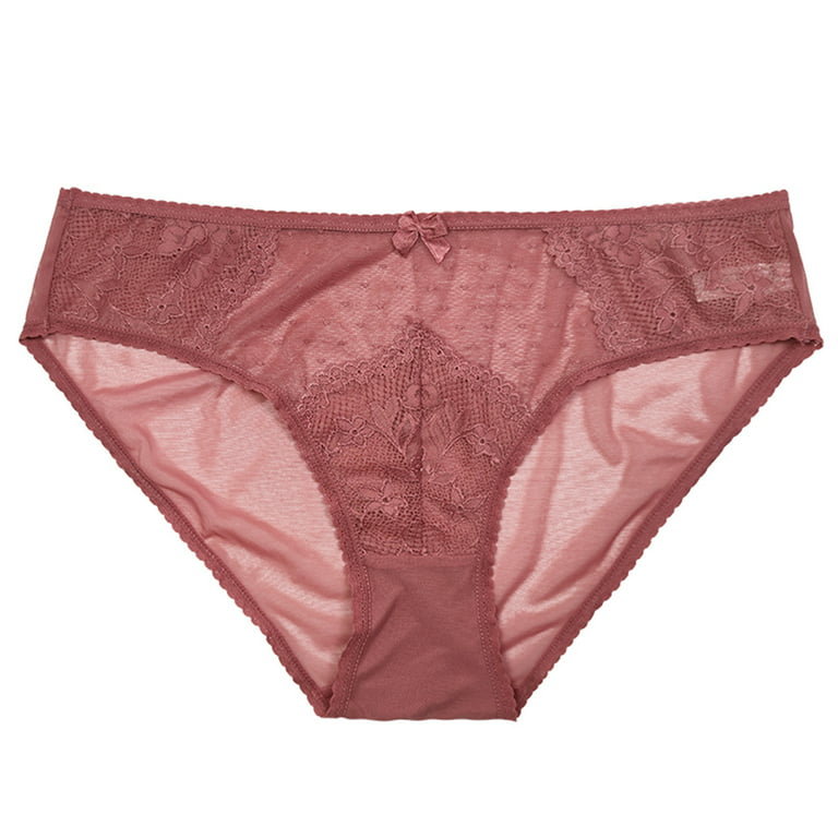 CAICJ98 Underwear Women Women's Thong Black Half Lace Lace Pure Non Marking  Low Waist Breathable Comfortable Underwear Pink,L