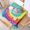 thumbnail image 2 of Colorful Tie Dye Pattern Square Tablecloth,Waterproof Square Table Cover,Wipeable Spillproof Washable Table Cover for Home Kitchen Party Decor 42"X42"(107x107cm), 2 of 6