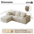 thumbnail image 3 of Wiilayok 107" Cloud Sectional Couch with L-Shape Chaise,Modern Modular Sofa with Deep Seat, Comfy Boneless Upholstered Couches for Living Room Bedroom,Beige, 3 of 10