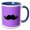 Blue/White, variant on 3drose, Funny Black Mustache on Purple Polka Dots, 11oz Two-tone Red Mug