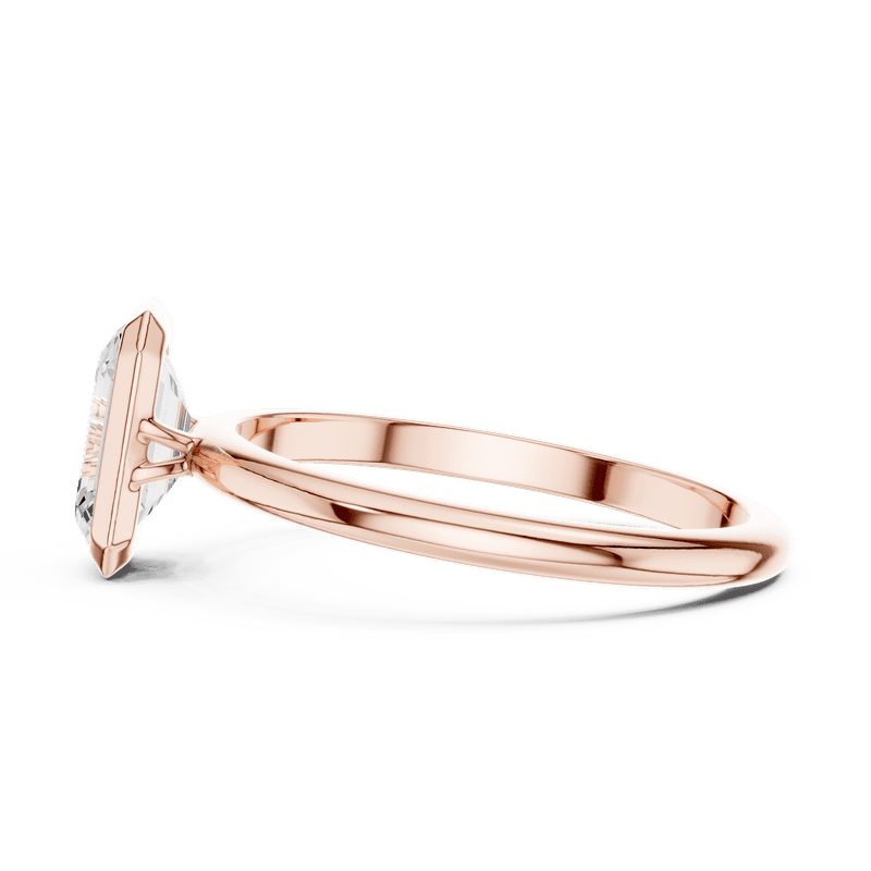 Zuwelria Luxurious Promise Ring | 1.00 Carat Emerald Cut Moissanite Diamond Ring for Engagement | D/VVS1 Solitaire Ring for Wedding | 18K Rose Gold over Silver Size 5