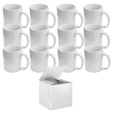Coffee Mug - Sublimation Blank - White - Tazas Para Sublimacion，White Ceramic Sublimation Cups, Bulk Mugs for Coffee, Soup, Tea, Milk, Latte, Hot Cocoa (12 PACK, 11OZ)