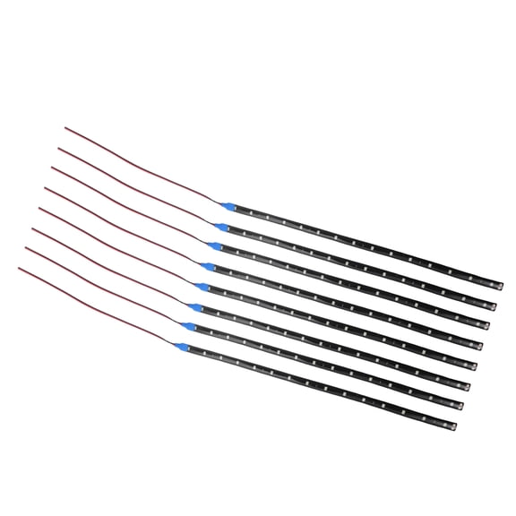 Unique Bargains 12V 15 LED Strip Light Flexible 30cm Car Interior Decoration Lamp Ice Blue (Set of 8)