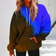 thumbnail image 2 of VEKDONE Fall Hoodie Sweatshirts for Women 2025 Clearance Sale Trendy Tie-Dye Print Pullover Top with Pockets Casual Long Sleeve Drawstring Hooded Blouse Dark Blue XL, 2 of 5