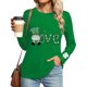 thumbnail image 3 of TaTaai Women St. Patrick's Day Print Casual Loose Round Neck Long Sleeve T-Shirt Fashion Soft Top Lightweight for Daily Party Office Vacation Gift, 3 of 6
