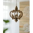 thumbnail image 4 of Farmhouse Chandelier,6-Light Wood Chandelier Pendant Light Fixture with Adjustable Chain for Dining Room Living Room Entryway,Bulb Not Included,Beige Brown Wood Lighting Lamps, 4 of 7