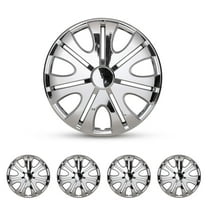 15" Universal Wheel Rims Cover,Chrome Hubcaps,Snap on Car Truck SUV,Set of 4,ABS PC Material