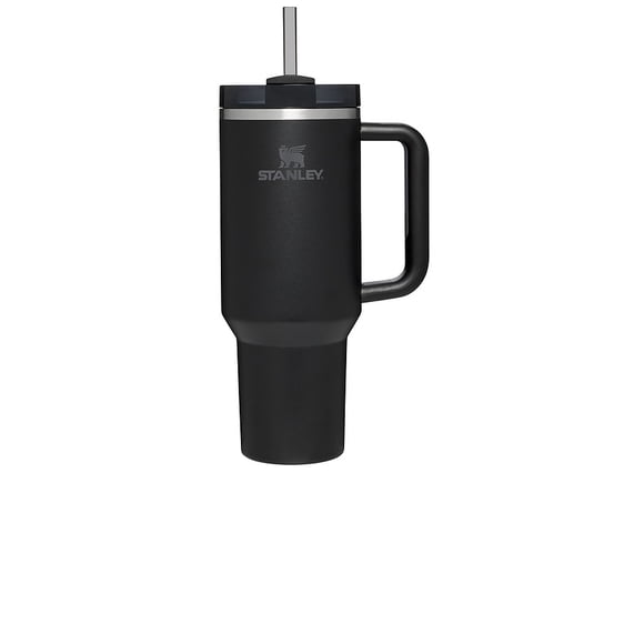 Stanley The Quencher H2.0 FlowState Tumbler 40oz, Matte Black, Insulated Stainless Steel Travel Mug with Handle & Straw, 24H Cold/11H Hot, BPA-Free