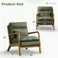 thumbnail image 3 of Ebello Mid Century Modern Accent Chair, Double-Padded Reading Armchair with Wood Frame & Lumbar Cushion for Living Room, Bedroom & Office, Green, 3 of 8