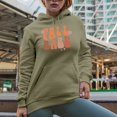 thumbnail image 2 of Fall Babe, Groovy Wavy Text Art Merch Gift, Sand Hooded Sweatshirt or Hoodie, 3XL, 2 of 5