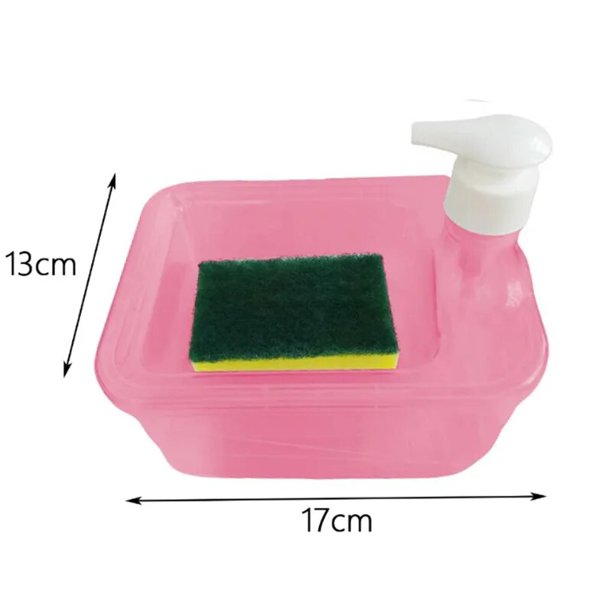 Dispensador automático de detergente para cocina y baño, caja de prensa con soporte de esponja, accesorios de lavado, 1 Juego