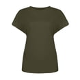 thumbnail image 7 of XUELUO Boho Tops For Women Summer Solid Color Round Neck Short Sleeve Loose Fit Casual Elegant Shirts For Women T Shirts SportswearXXL, 7 of 7