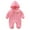 Pink, variant on Baby Boys Girls Bodysuits Long Sleeve Solid Color Bear Graphic Hooded Jumpsuit Snowsuit Baby Boys Girls Warm Stylish And Comfortable Bodysuits，0 -3 Months