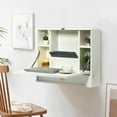 thumbnail image 4 of Gymax Bureau d'Ordinateur Portable Pliant Mural, Organisateur Dissimulé, Rangement Gain de Place avec Tiroir, 4 of 10